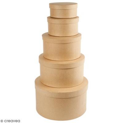 CC Hobby Bo&icirc;tes gigognes rondes, L, d: 16,5+18,5+24+28,5+35,5 cm, h: