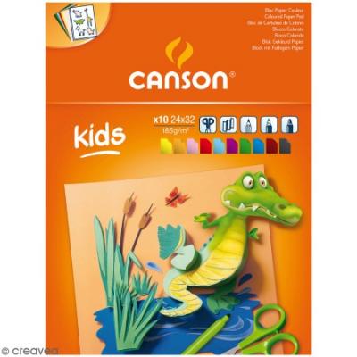 Canson Kids - Papier &Agrave; Dessin - 240 X 320 Mm - 10 Feuilles - Assorti