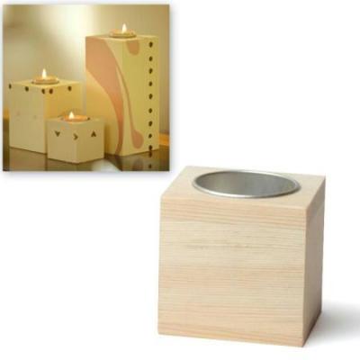 Petit bougeoir cubique - Objet Bois