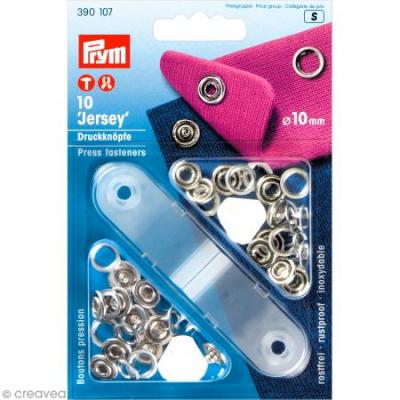 PRYM Boutons Pression Jersey 10 mm Anneau Laiton
