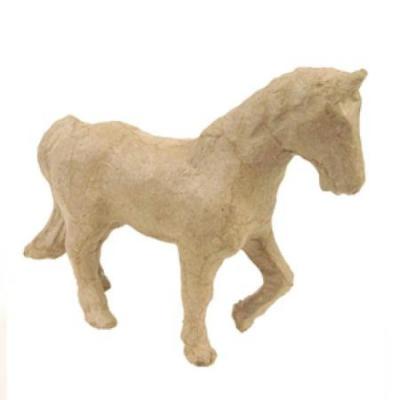 D&eacute;copatch AP108O - Un support en papier brun pulp&eacute; 13x4x11 cm, Cheval