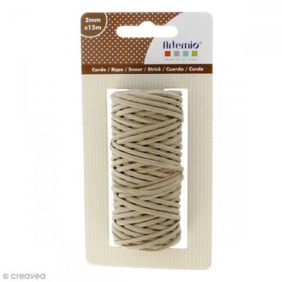 Cordon su&eacute;dine - Beige - 2 mm x 15 m - Artemio - couleur variant