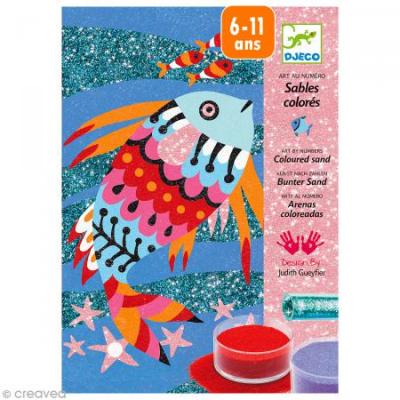 Coffret Sables et paillettes Arc-en-ciel de poissons Djeco
