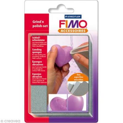 FIMO Lot de 3 Eponges abrasive pour pon&ccedil;age des objets Fimo durcis