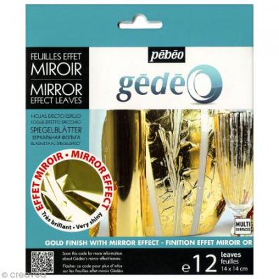 Feuilles effet miroir G&eacute;d&eacute;o - Dor&eacute; - 12 pcs - P&eacute;b&eacute;o - couleur variant