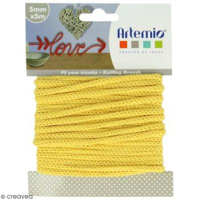 Fil de tricotin - Jaune - 5 mm x 5 m - Artemio - couleur variant