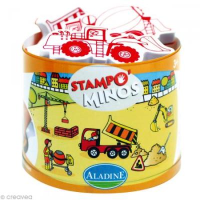 Kit 10 tampons enfant Stampo'minos Chantier - Aladine - couleur variant