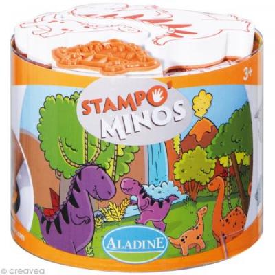 Aladine - 85123 - Loisir Cr&eacute;atif - Stampominos - Dinosaure, 3 ans +