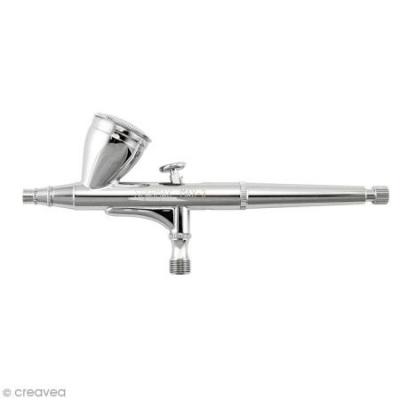 SPARMAX Max-3 A&eacute;rographe par gravit&eacute; Double Action, Chrome, 0,3 mm