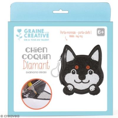 Diamond painting - porte-monnaie chien - kit diy 750221