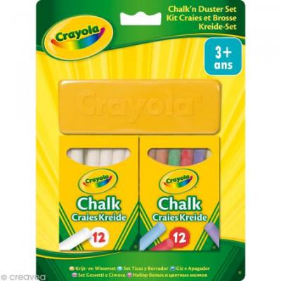 Crayola 24 Chalk Pack + Draft Clair