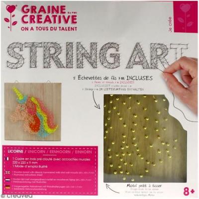 Coffret cadre en bois - string art - licorne #0