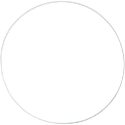 CC Hobby Anneau m&eacute;tallique, Cercle, d: 30 cm, &eacute;p. 3 mm, blanc, 5pi&egrave;ce