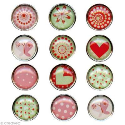 Mini magnet d&eacute;co Amour x 12 - Graine Cr&eacute;ative - couleur variant