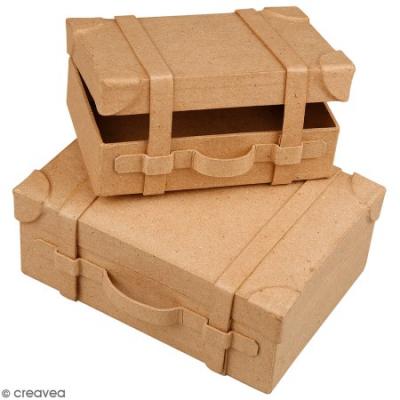 CC Hobby Mini-valises, 4,5x11x7,5 cm, 5x14x10 cm, 2pi&egrave;ces- - D&eacute;cora