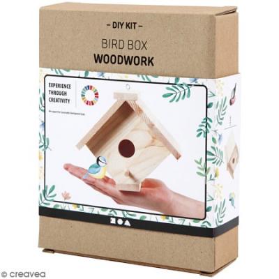 Nichoir &agrave; oiseaux H 13 cm P 14,5 cm Pin 1 paquet l 16 cm