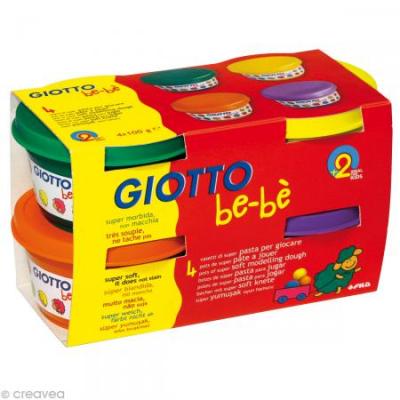 P&acirc;te &agrave; jouer GIOTTO B&eacute;b&eacute; - Couleurs compl&eacute;mentaires 4 x 100 gr