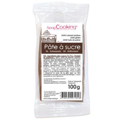 P&acirc;te &agrave; sucre 100 gr - Marron - ScrapCooking - couleur variant