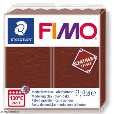 P&acirc;te Fimo Effet Cuir Marron - 57 g - Fimo - couleur variant