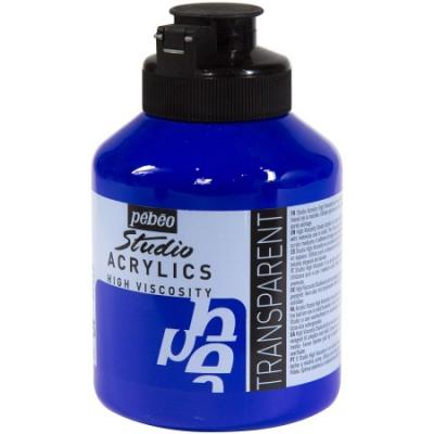 P&eacute;b&eacute;o Peinture Acryliques Pot de 500 ml Bleu Outremer Fonc&eacute;