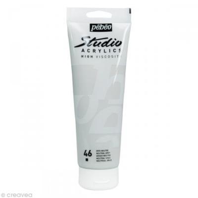 P&eacute;b&eacute;o 169046 Beaux-Arts Studio Acrylique 1 Tube Gris Neutre 250 ml