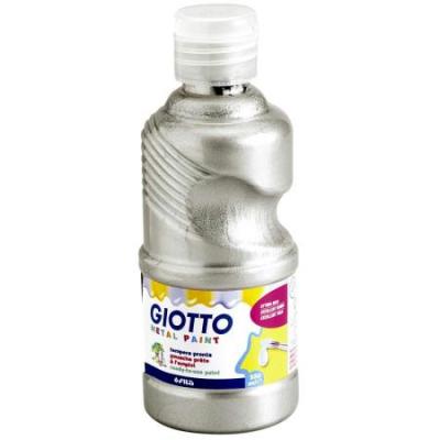 Flacon de 250 ml de gouache m&eacute;tallis&eacute;e Giotto de couleur argent