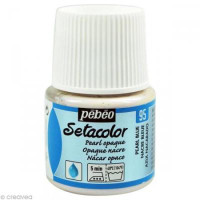 Peinture textile setacolor opaque effet nacr&eacute; - bleu - 45 ml #0
