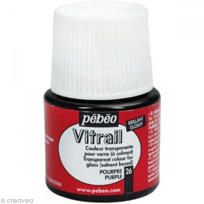 Peinture Vitrail transparente pourpre 45ml Pebeo