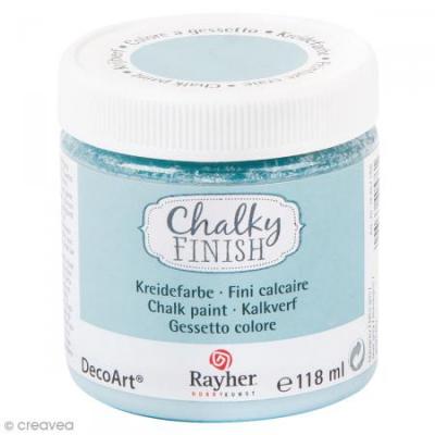 Pot de 118ml de Chalky Finish, bleu gris, pour loisirs cr&eacute;atifs