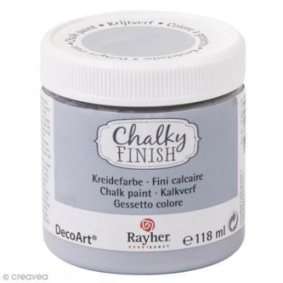 Pot de 118ml de Chalky Finish, gris granite, pour loisirs cr&eacute;atifs