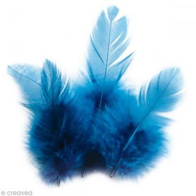 Plumes Coq Bleu - 10 cm - 3 g - Graine Cr&eacute;ative - couleur variant