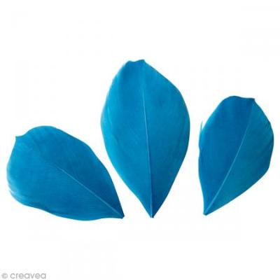 Plumes Coup&eacute;es Bleu turquoise - 6 cm - 3 gr - Graine Cr&eacute;ative - couleur variant