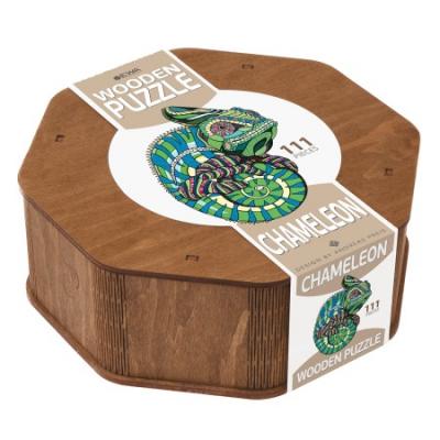 Puzzle en bois color&eacute; - Cam&eacute;l&eacute;on 28 x 37,1 cm - Eco Wood Art