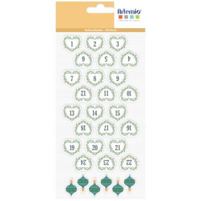 Stickers Puffies XL No&euml;l - Beary Christmas - 2,7 cm - 30 pcs - Artemio - couleur variant