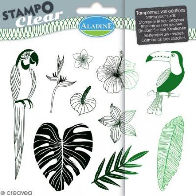 Tampon clear Aladine - Jungle - Planche 15 x 12,5 cm - 10 Stampo'clear