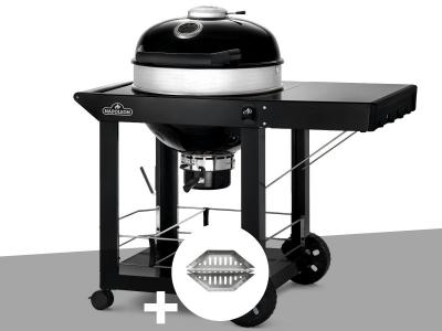 Barbecue &agrave; charbon Napoleon Kettle Pro 57 cm sur chariot + Lot de 2 paniers &agrave; charbon