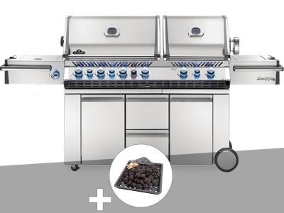 Napoleon - Barbecue &agrave; gaz Prestige Pro 825 + Plateau charbon - Inox