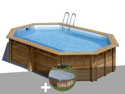Kit piscine bois Gr&eacute; Vermela 6,72 x 4,72 x 1,46 m + B&acirc;che hiver