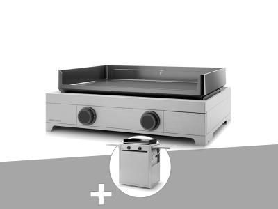 Forge Adour - Plancha gaz Modern 60 inox avec chariot Gris