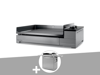 Forge Adour - Plancha gaz Premium 60 inox avec chariot Gris
