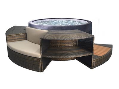 Spa portable semi-rigide Vita rond Bulles 4 places + Mobilier - Netspa
