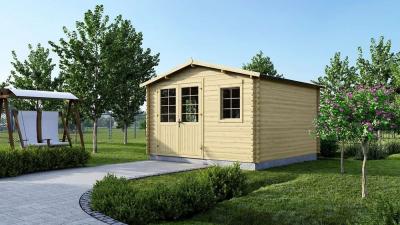 Abri de jardin en bois - 16m2 - 4x4m - Ep. 40mm - Couleur: naturel - DOM611 