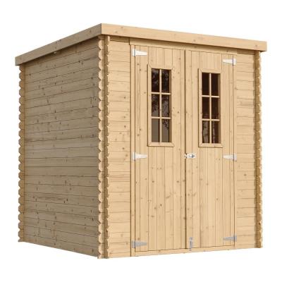 Timbela m309c+m309g abri de jardin en bois avec sol trait&eacute; - l204xl204xh200 cm3.53 m2