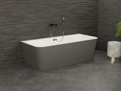 Baignoire semi-&icirc;lot murale mint 160 grise 160x75cm, by spalina