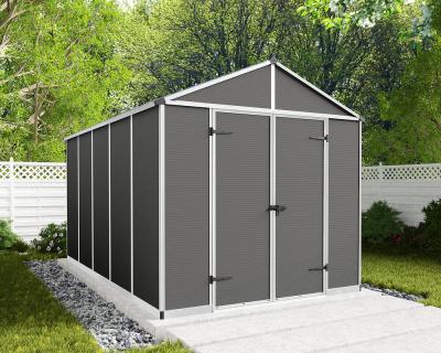 Abri de jardin Rubicon polycarbonate gris fonc&eacute; surface totale 8,5m&sup2;