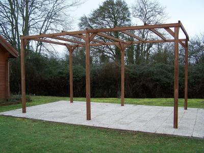 Pergola Thonon En Bois Thermo Chauff&eacute; Sans Couverture 14,80 M&sup2;