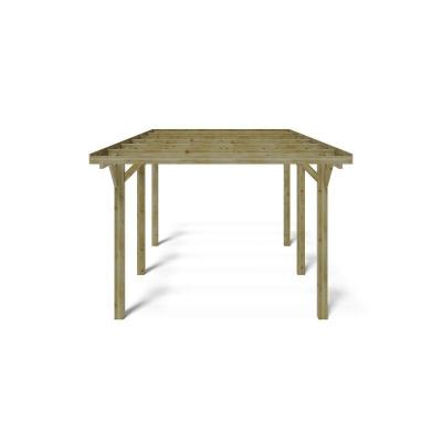 Carport en bois 15,56m2 5,12x3,04m couleur vert car10 altanka CAR10