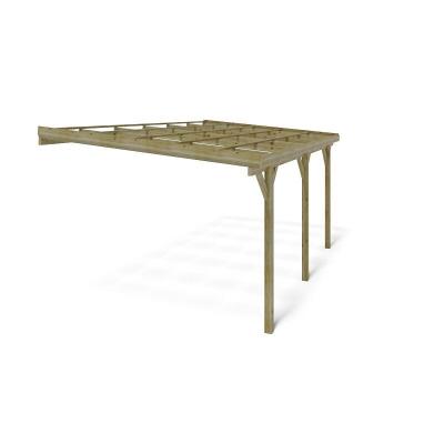 Carport en bois 15,00m2 5,24x3,00m couleur vert car7-2 altanka CAR7-2
