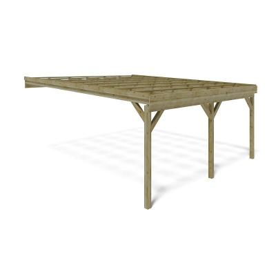 Carport en bois 29,00m2 5,06x5,80m couleur vert car23 altanka CAR23