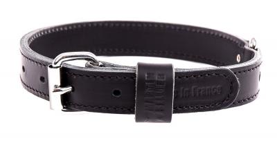 Collier. dble ep. 30-65 noir cuir vachette 